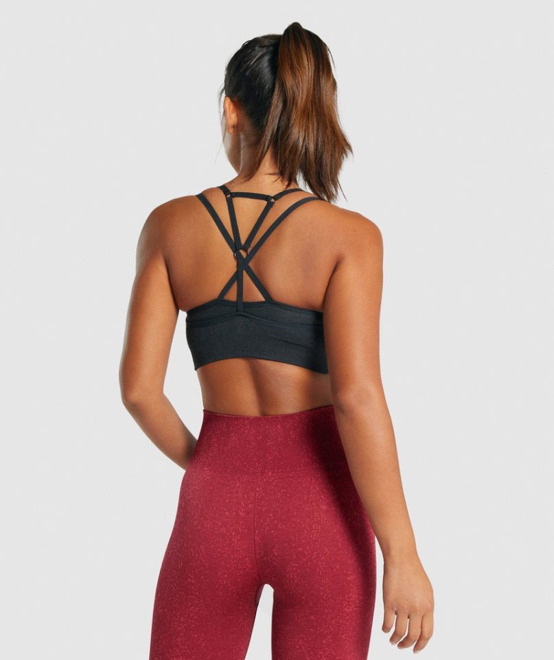 Women's Gymshark Adapt Fleck Seamless Sports Bra Black | CA 760351